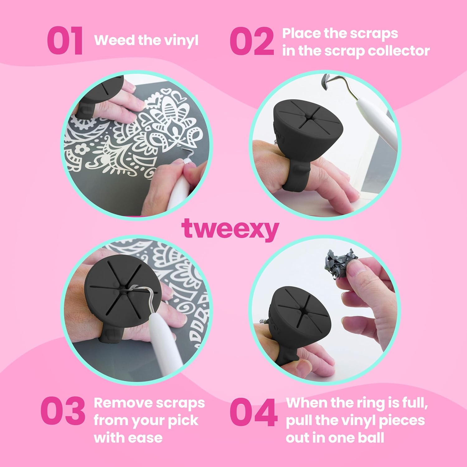 Tweexy Craft Vinyl Weeding Scrap Collector Ring